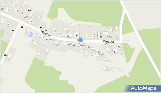 Smardzewice, Wesoła, 47, mapa Smardzewice