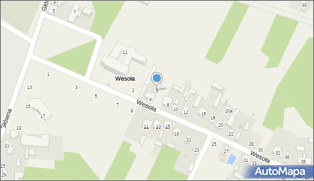 Smardzewice, Wesoła, 6, mapa Smardzewice