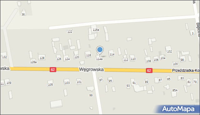 Sokołów Podlaski, Węgrowska, 116, mapa Sokołów Podlaski