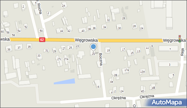 Sokołów Podlaski, Węgrowska, 21, mapa Sokołów Podlaski