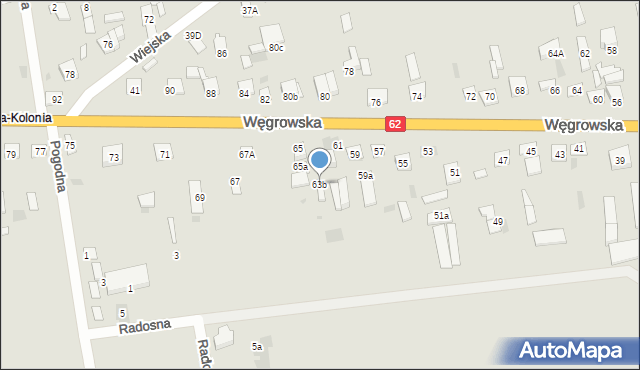 Sokołów Podlaski, Węgrowska, 63b, mapa Sokołów Podlaski