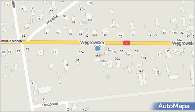 Sokołów Podlaski, Węgrowska, 65a, mapa Sokołów Podlaski