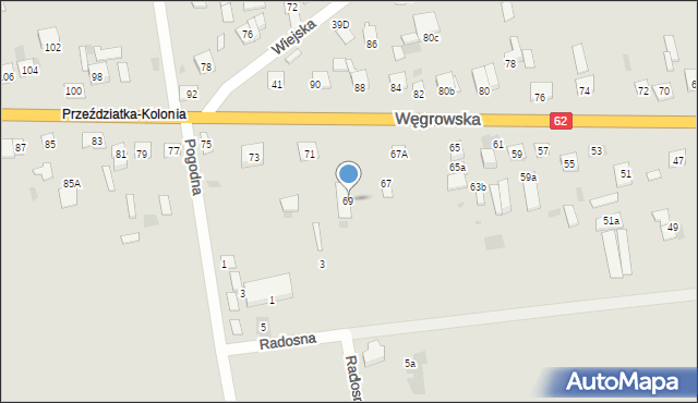 Sokołów Podlaski, Węgrowska, 69, mapa Sokołów Podlaski