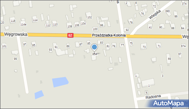 Sokołów Podlaski, Węgrowska, 85A, mapa Sokołów Podlaski