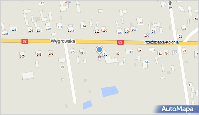 Sokołów Podlaski, Węgrowska, 93, mapa Sokołów Podlaski