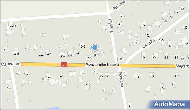 Sokołów Podlaski, Węgrowska, 98, mapa Sokołów Podlaski
