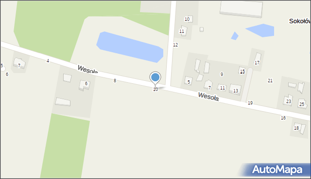 Sokołówek, Wesoła, 10, mapa Sokołówek