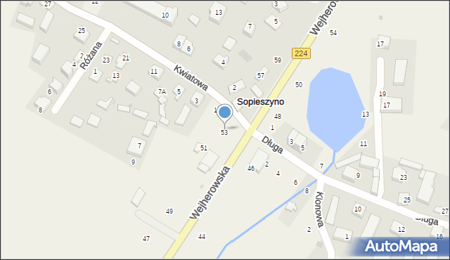 Sopieszyno, Wejherowska, 53, mapa Sopieszyno