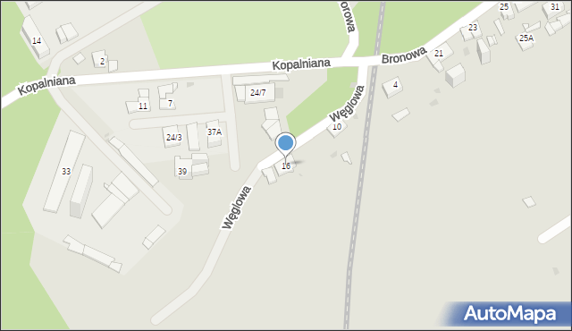 Sosnowiec, Węglowa, 16, mapa Sosnowca