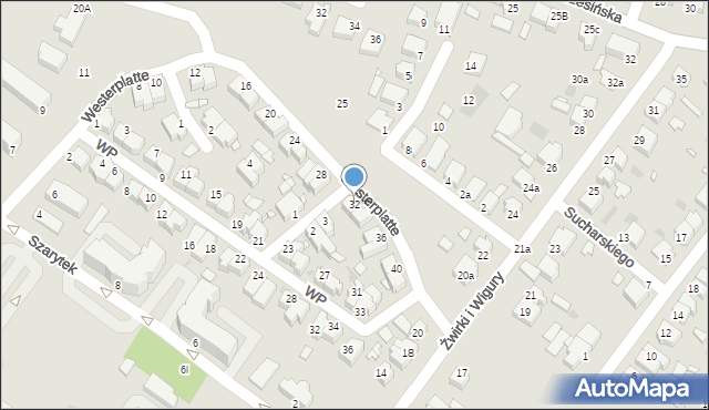 Środa Wielkopolska, Westerplatte, 32, mapa Środa Wielkopolska