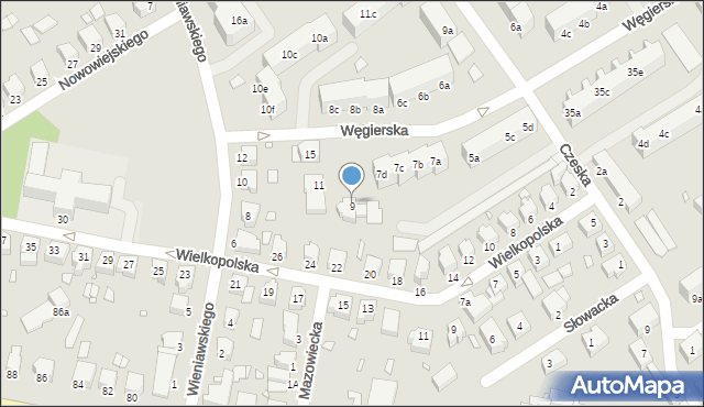 Stargard, Węgierska, 9a, mapa Stargard