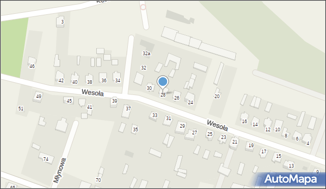 Strabla, Wesoła, 28, mapa Strabla