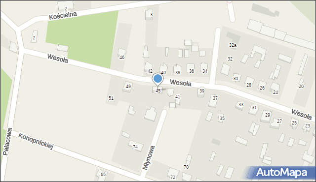 Strabla, Wesoła, 45, mapa Strabla