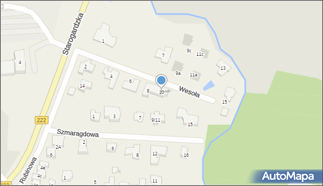 Straszyn, Wesoła, 10, mapa Straszyn