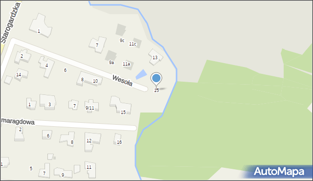 Straszyn, Wesoła, 15, mapa Straszyn