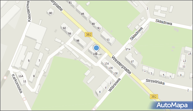 Świdnica, Westerplatte, 102, mapa Świdnicy
