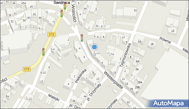 Świdnica, Westerplatte, 11, mapa Świdnicy