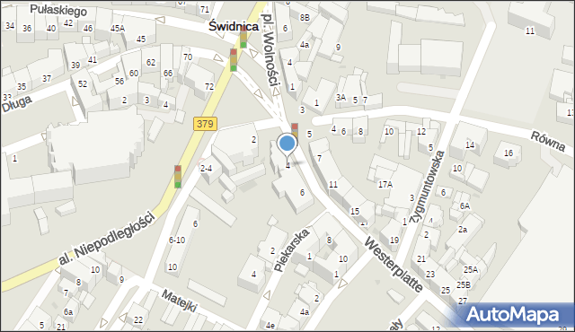 Świdnica, Westerplatte, 4, mapa Świdnicy