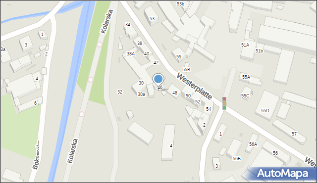 Świdnica, Westerplatte, 44a, mapa Świdnicy