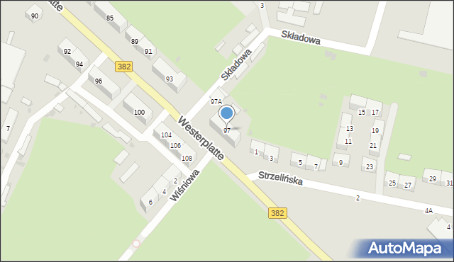 Świdnica, Westerplatte, 97, mapa Świdnicy