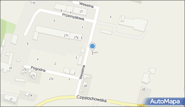 Świercze, Weselna, 2, mapa Świercze