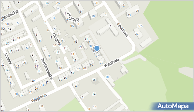 Świętochłowice, Węglowa, 77, mapa Świętochłowice