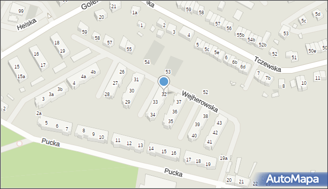 Szczecin, Wejherowska, 32, mapa Szczecina