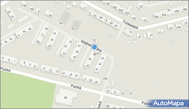 Szczecin, Wejherowska, 38, mapa Szczecina