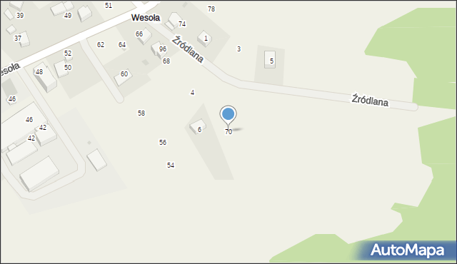 Szyce, Wesoła, 70, mapa Szyce