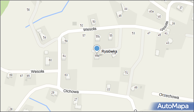 Targanice, Wesoła, 55b, mapa Targanice