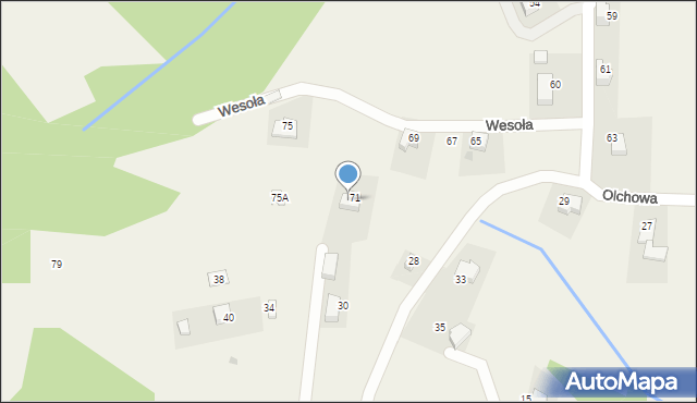 Targanice, Wesoła, 73, mapa Targanice