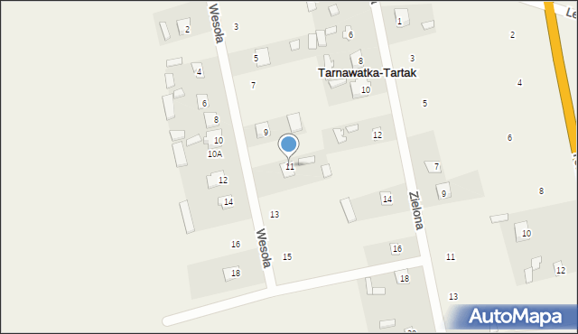 Tarnawatka-Tartak, Wesoła, 11, mapa Tarnawatka-Tartak