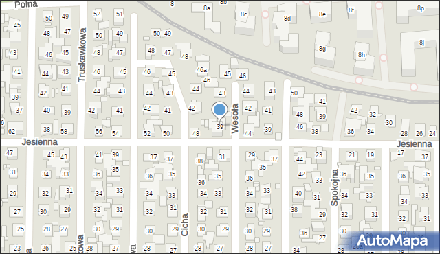 Toruń, Wesoła, 39, mapa Torunia