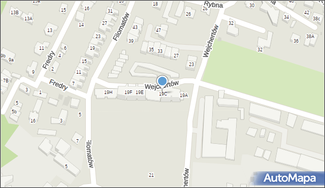 Tychy, Wejchertów Hanny i Kazimierza, 19C, mapa Tychów