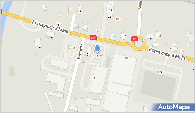 Wadowice, Wenecja, 9, mapa Wadowice