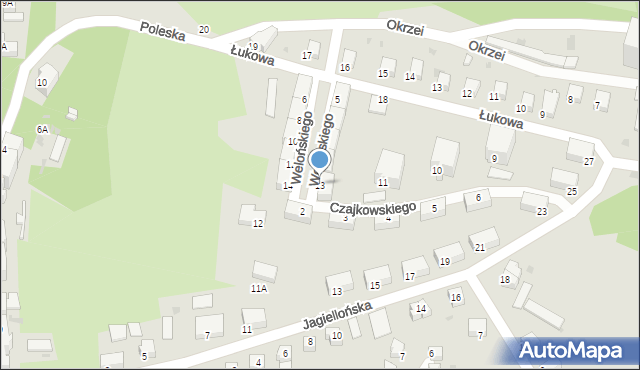 Wałbrzych, Welońskiego Piusa, 13, mapa Wałbrzycha