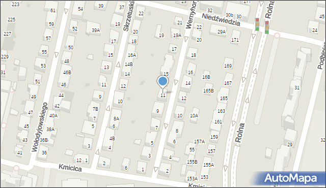 Warszawa, Wernyhory, 11A, mapa Warszawy