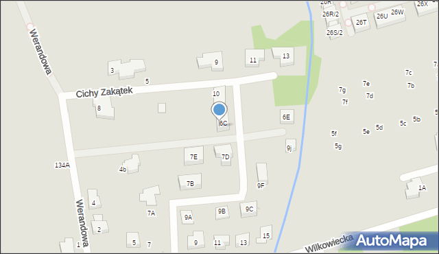 Warszawa, Werandowa, 6C, mapa Warszawy