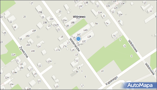 Warszawa, Weteranów, 12, mapa Warszawy