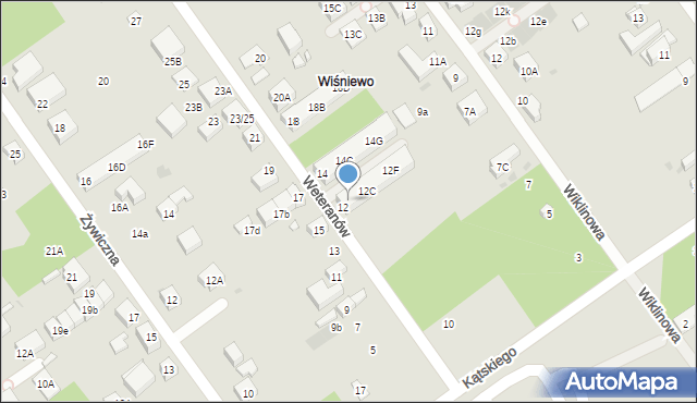 Warszawa, Weteranów, 12A, mapa Warszawy