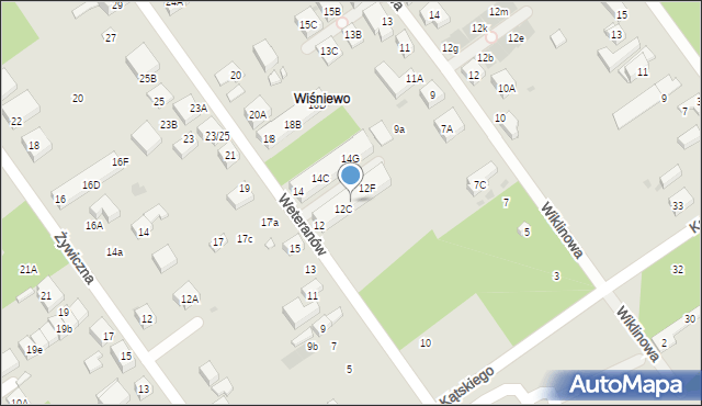 Warszawa, Weteranów, 12D, mapa Warszawy