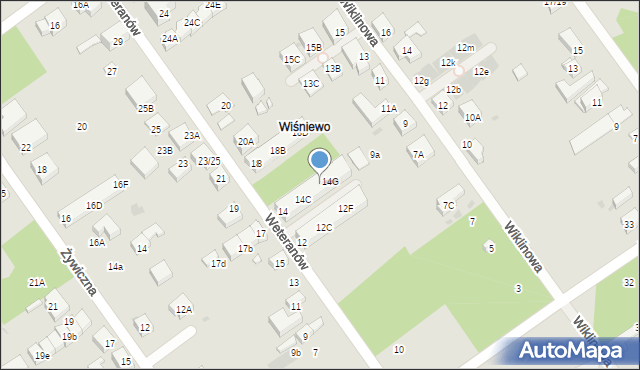 Warszawa, Weteranów, 14F, mapa Warszawy