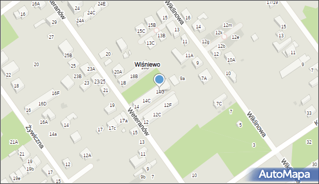 Warszawa, Weteranów, 14G, mapa Warszawy