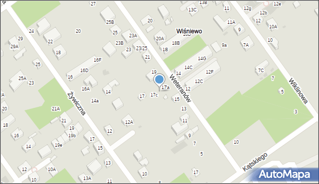 Warszawa, Weteranów, 17b, mapa Warszawy