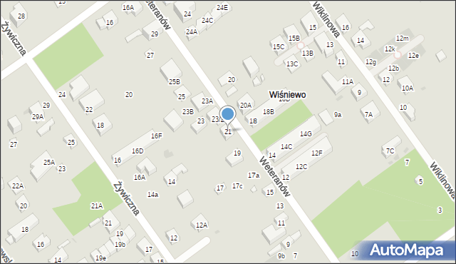 Warszawa, Weteranów, 21, mapa Warszawy