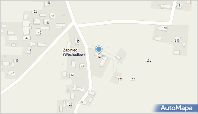 Węchadłów, Węchadłów, 34, mapa Węchadłów