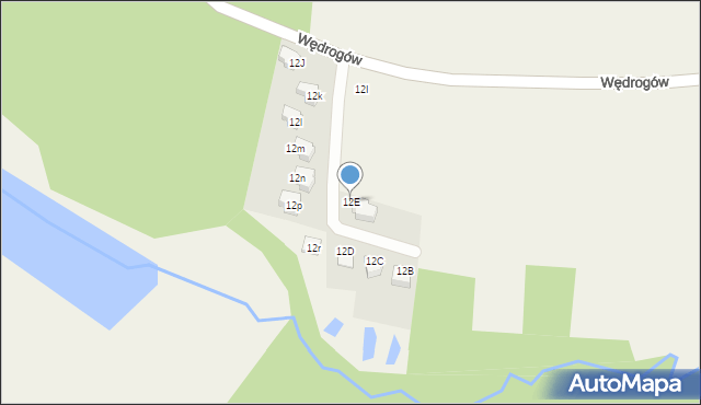 Wędrogów, Wędrogów, 12E, mapa Wędrogów