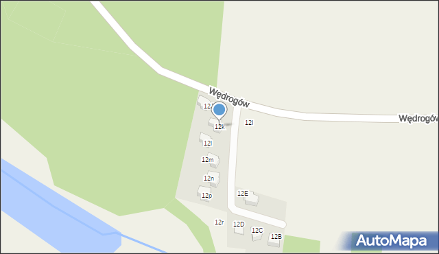 Wędrogów, Wędrogów, 12k, mapa Wędrogów