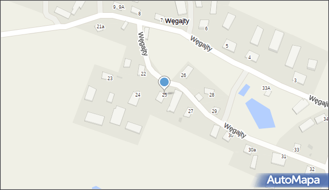 Węgajty, Węgajty, 25, mapa Węgajty