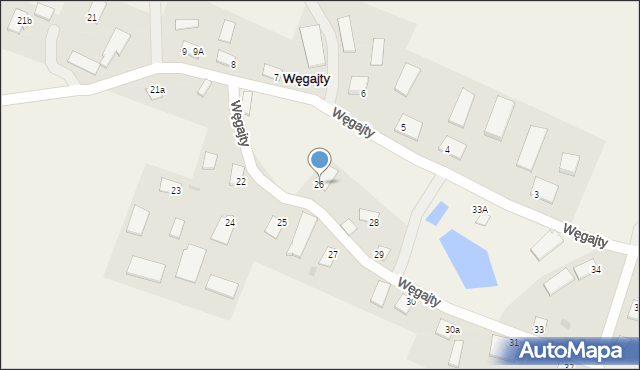 Węgajty, Węgajty, 26, mapa Węgajty